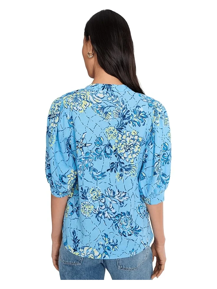 Женская блуза Lilly Pulitzer Mialeigh с рукавом три четверти из льна — 4