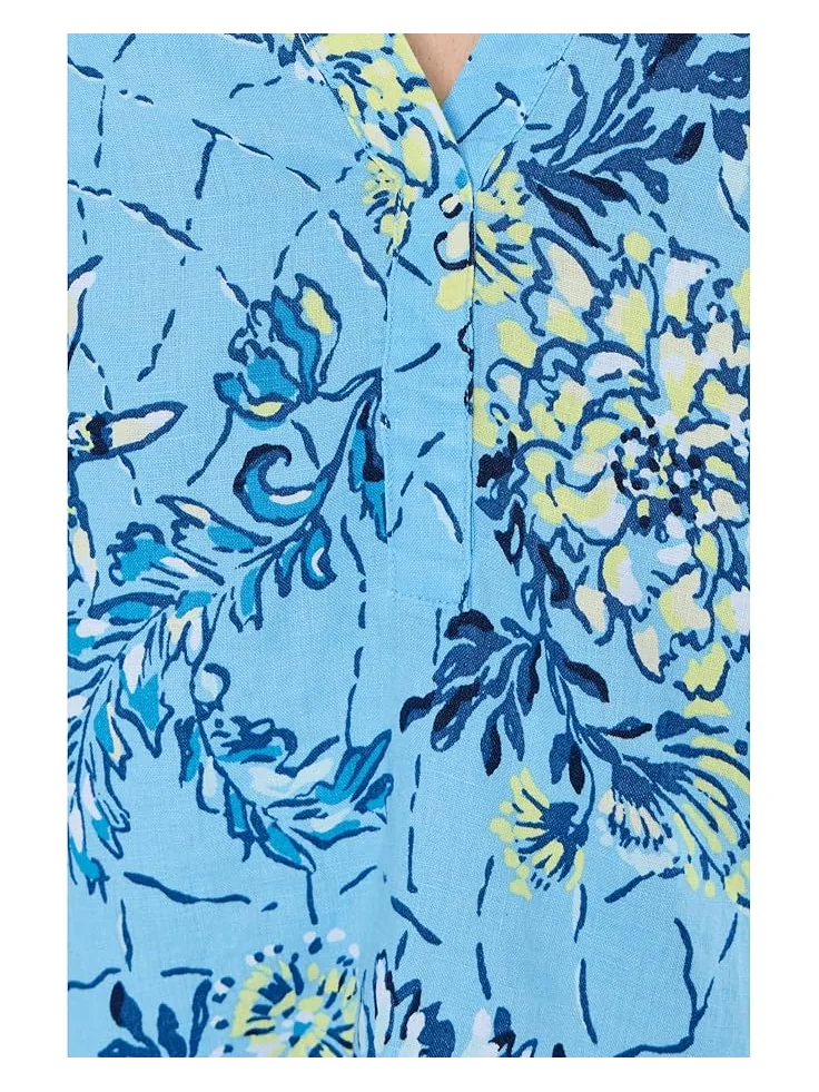 Женская блуза Lilly Pulitzer Mialeigh с рукавом три четверти из льна — 5