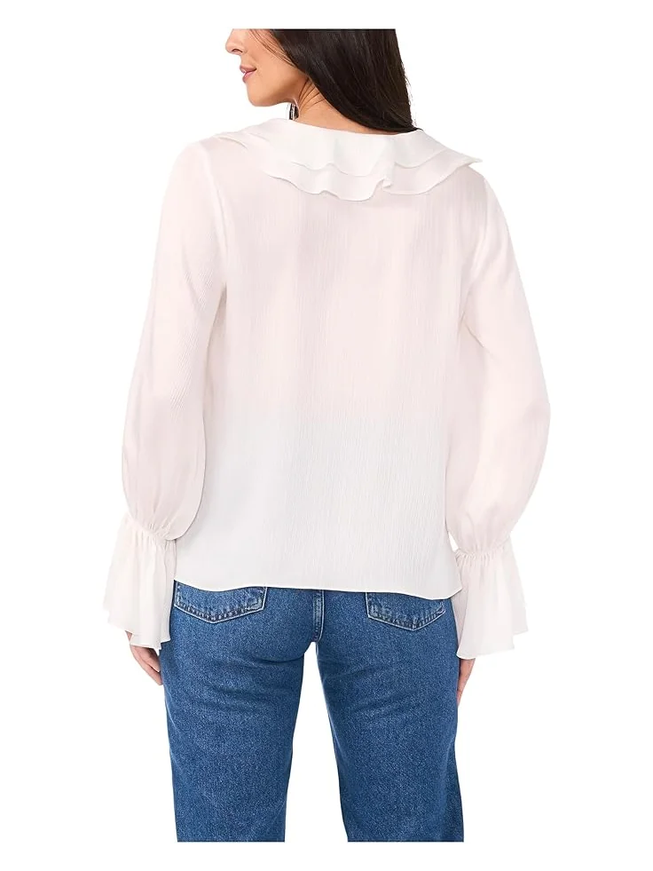 Женская блузка Vince Camuto Double Ruffle Front V-Neck с оборками на манжетах — 2