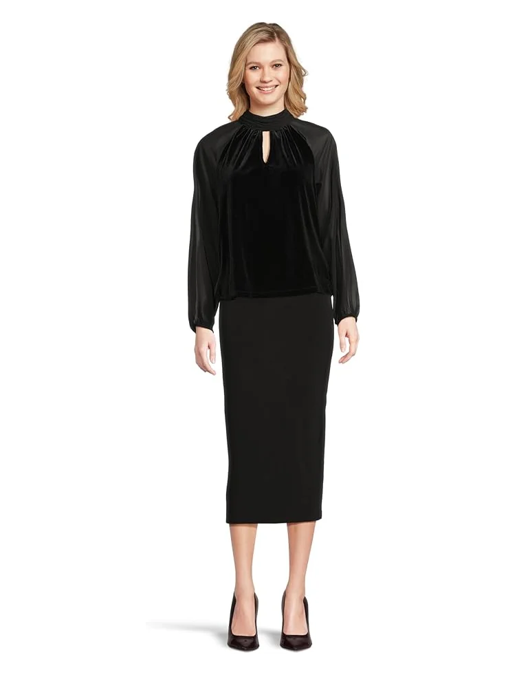 Женская блузка Vince Camuto Mock Neck с длинным рукавом — 5
