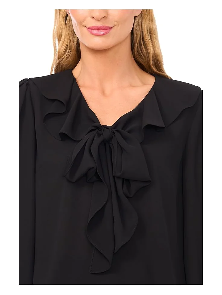 Женская блузка с длинным рукавом и рюшами CeCe Long Sleeve Ruffle Tie Neck — 3