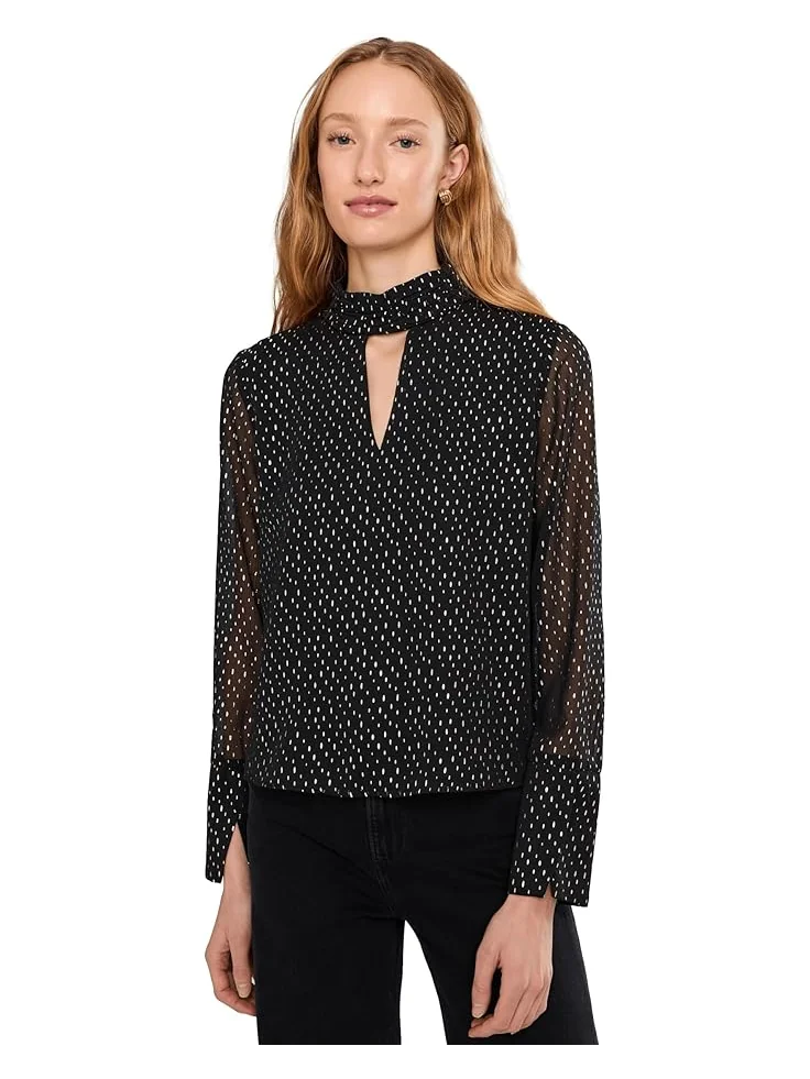 Женская блузка Vince Camuto Mock Neck Front Keyhole Long Bell Sleeve — 1