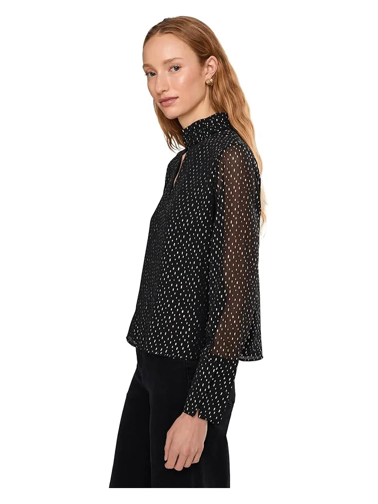 Женская блузка Vince Camuto Mock Neck Front Keyhole Long Bell Sleeve — 3