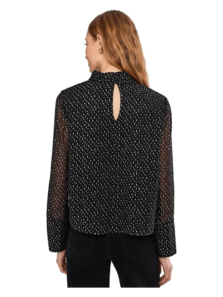 Женская блузка Vince Camuto Mock Neck Front Keyhole Long Bell Sleeve — 4