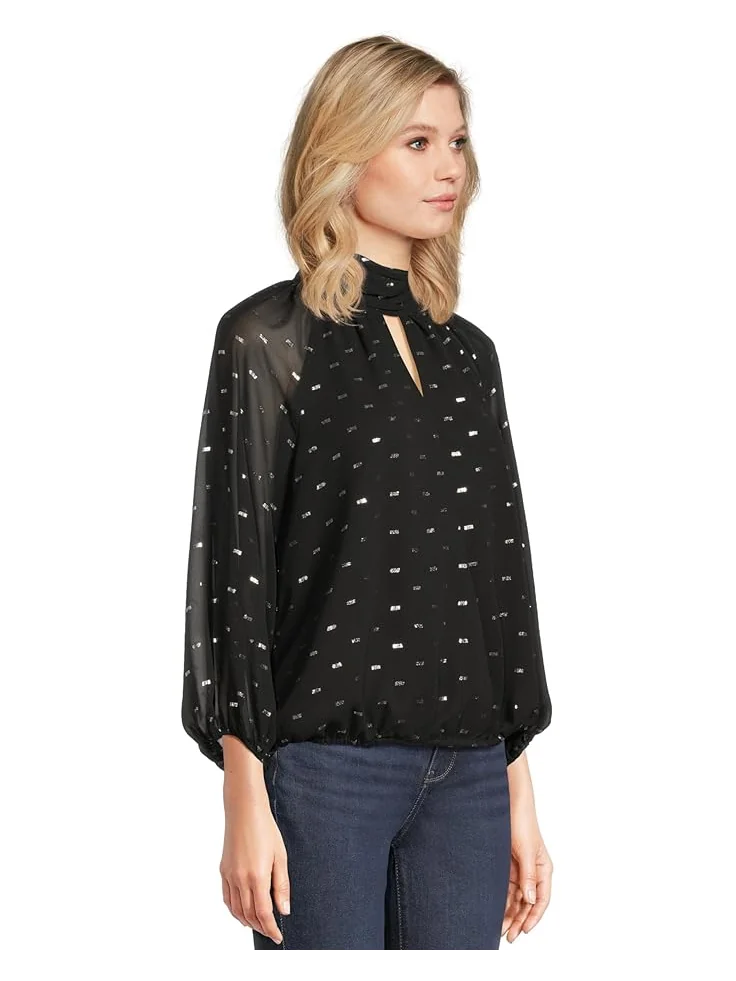 Женская блузка с воротником-стойкой и длинными рукавами Vince Camuto Mock Neck Wrapped — 2
