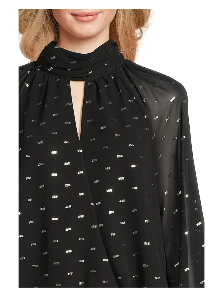 Женская блузка с воротником-стойкой и длинными рукавами Vince Camuto Mock Neck Wrapped — 4