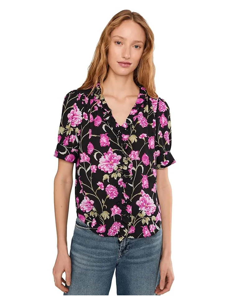 Женская блузка CeCe Floral Ruffled Front V-Neck — 1