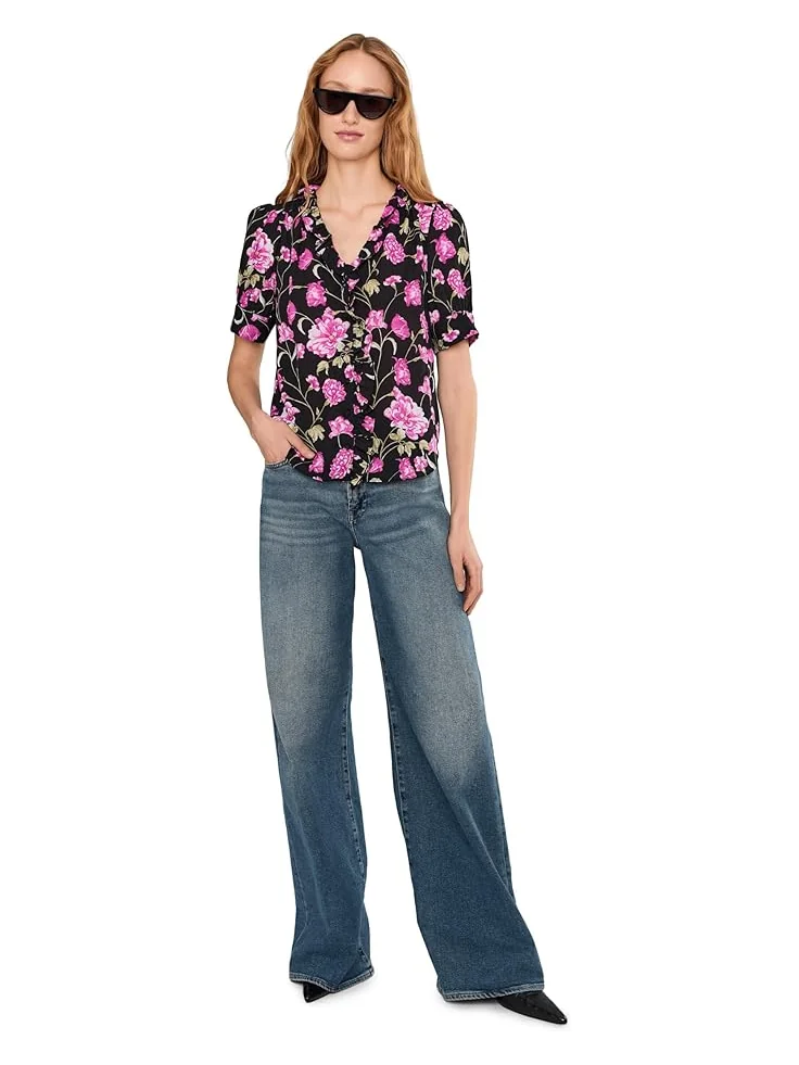 Женская блузка CeCe Floral Ruffled Front V-Neck — 2