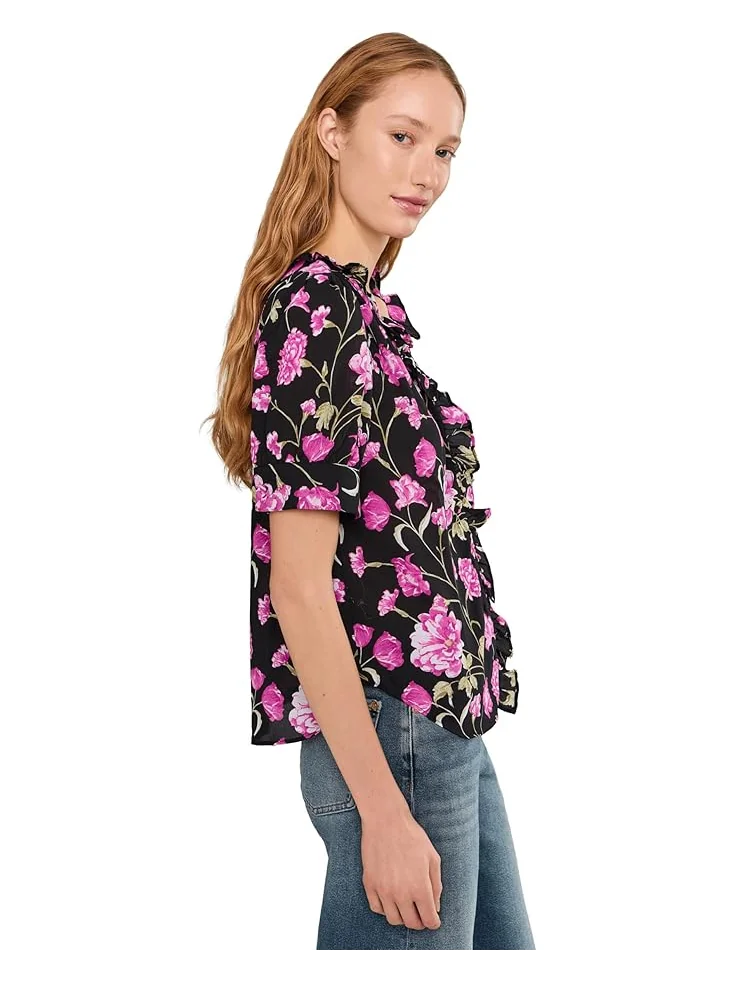 Женская блузка CeCe Floral Ruffled Front V-Neck — 3