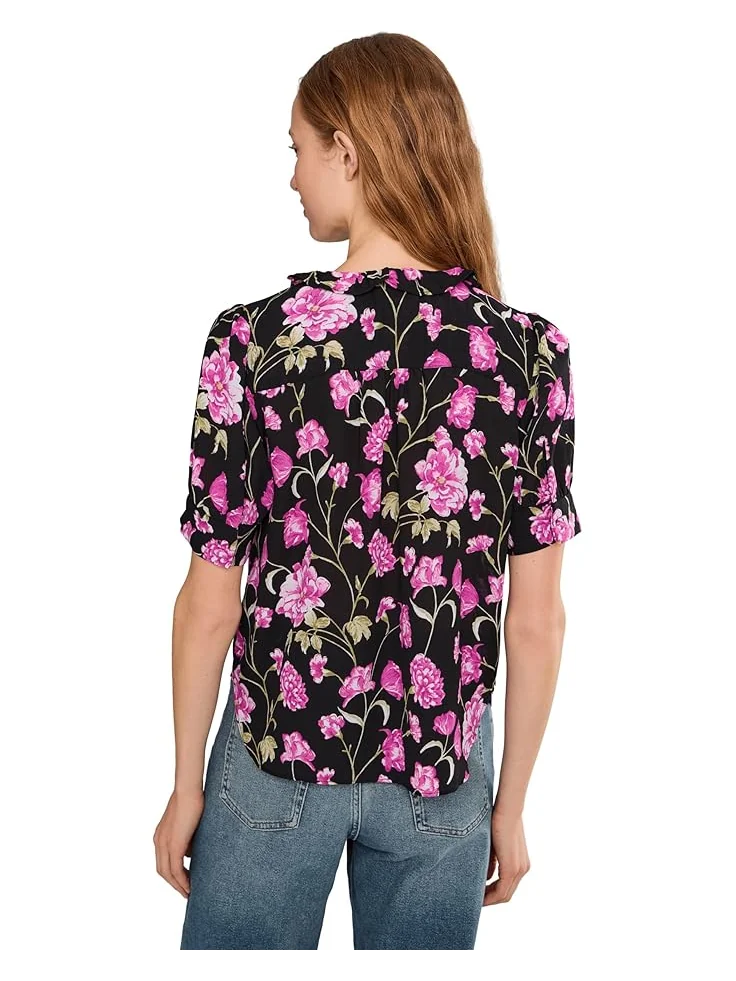 Женская блузка CeCe Floral Ruffled Front V-Neck — 4