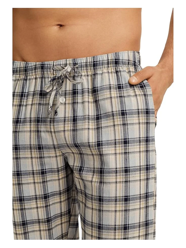 Мужские пижамные брюки Hanro Flannel Cotton Drawstring, Cardamon Check — 3