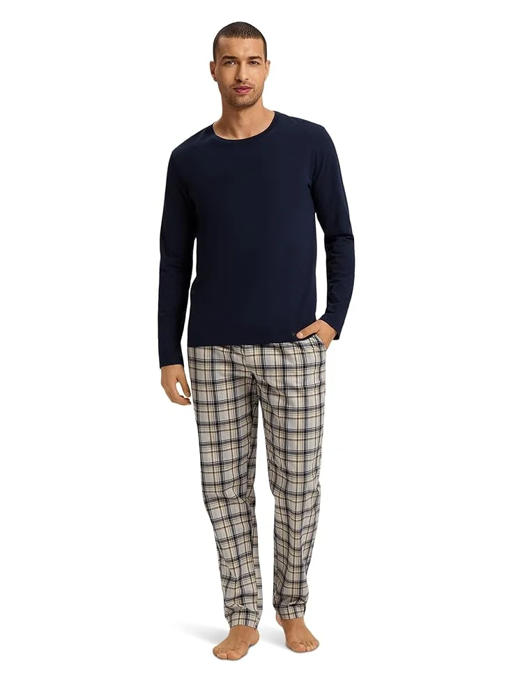 Мужские пижамные брюки Hanro Flannel Cotton Drawstring, Cardamon Check — 4