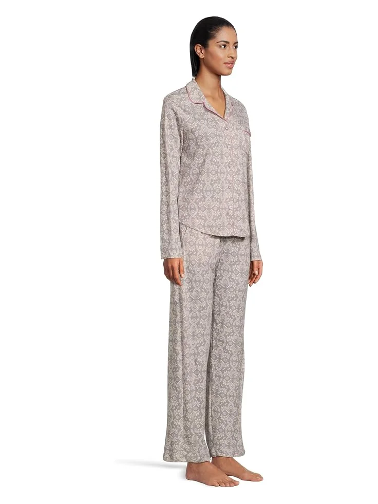 Женский пижамный комплект Karen Neuburger Petite Novelty Long Sleeve Girlfriend, Brocade Vines — 2
