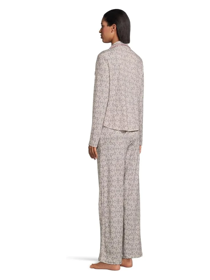 Женский пижамный комплект Karen Neuburger Petite Novelty Long Sleeve Girlfriend, Brocade Vines — 3