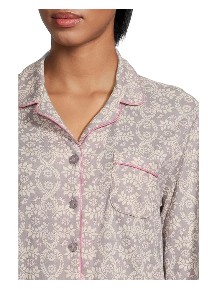 Женский пижамный комплект Karen Neuburger Petite Novelty Long Sleeve Girlfriend, Brocade Vines — 4