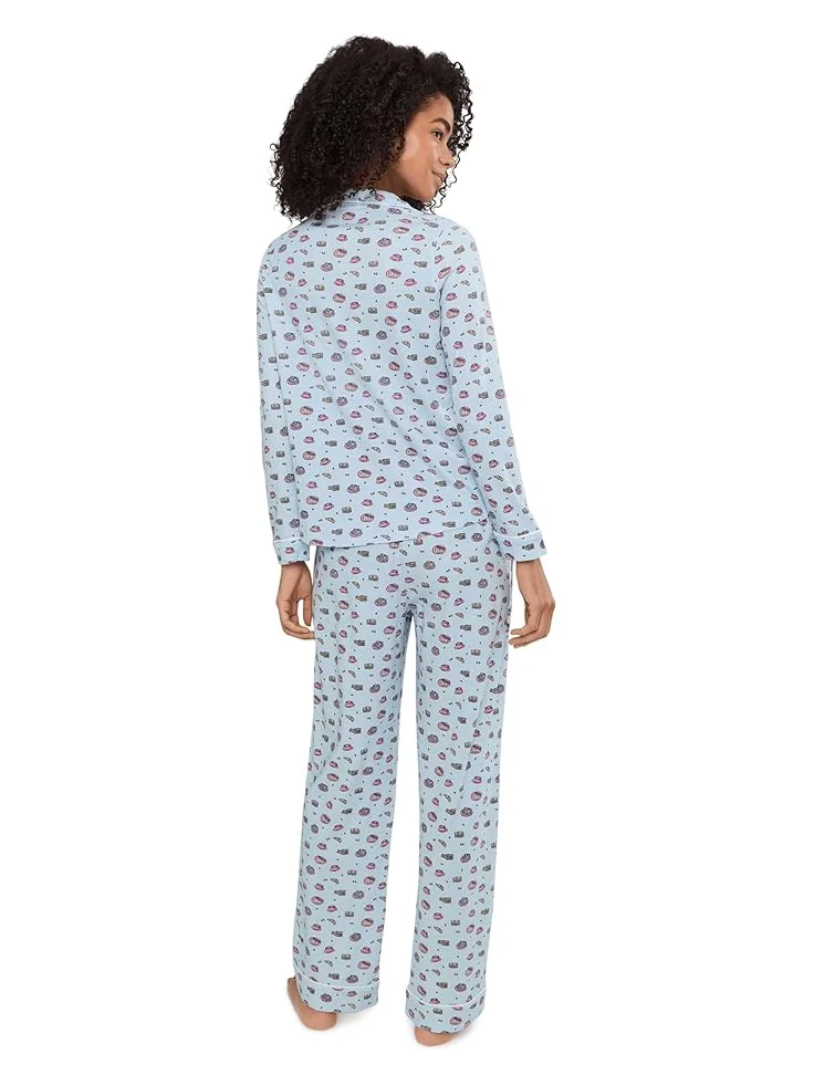 Женский пижамный комплект с длинным рукавом из пима-хлопка Vineyard Vines, Pancake/Waffle/Iw — 4