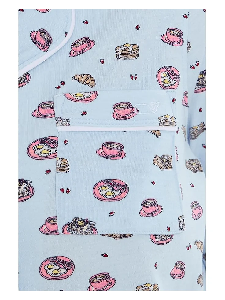 Женский пижамный комплект с длинным рукавом из пима-хлопка Vineyard Vines, Pancake/Waffle/Iw — 5