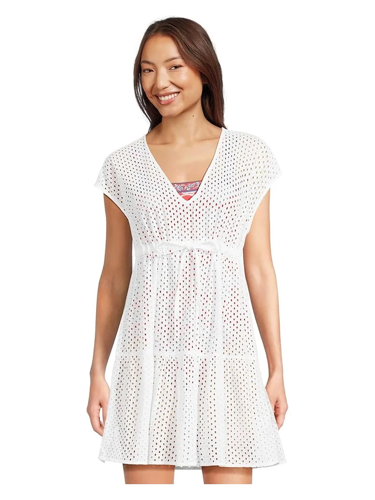 Женское платье Tommy Bahama Eyelet Cove V-Neck Short — 1