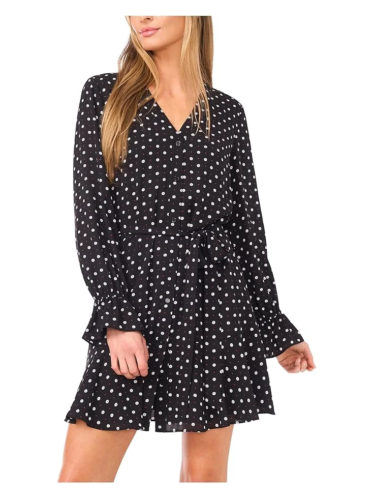Женское платье CeCe Long Sleeve Waist Tie — 3
