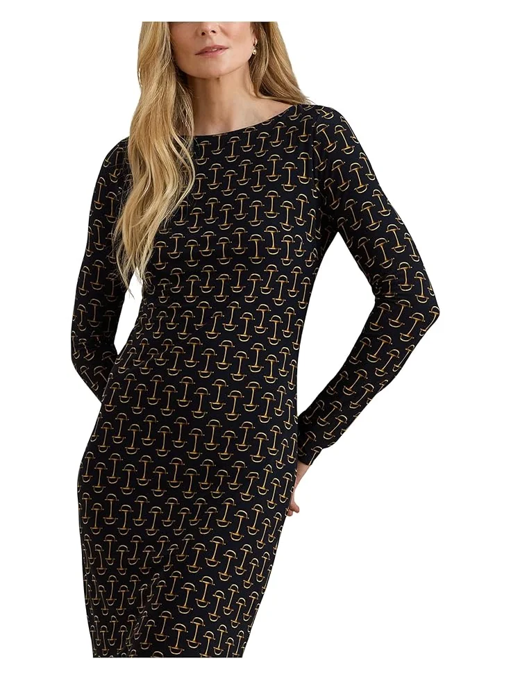 Женское платье Lauren Ralph Lauren Geo-Print Stretch Jersey Boatneck — 3