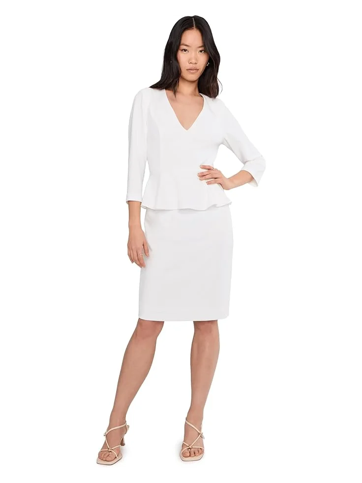 Женское короткое платье с плиссированной баской Adrianna Papell Crepe Peplum — 1