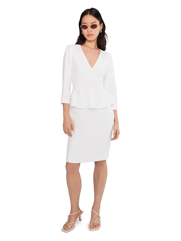 Женское короткое платье с плиссированной баской Adrianna Papell Crepe Peplum — 2