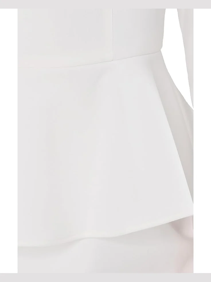 Женское короткое платье с плиссированной баской Adrianna Papell Crepe Peplum — 5