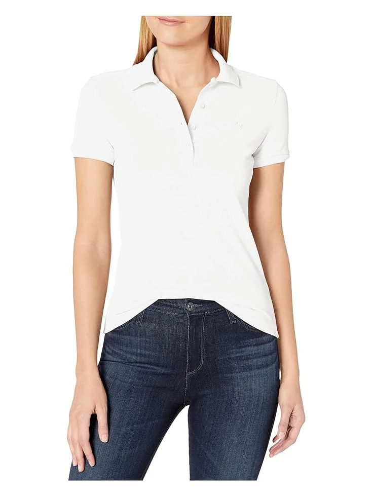 Женская поло Lacoste с коротким рукавом, Slim Fit, из стрейч-пике — 1