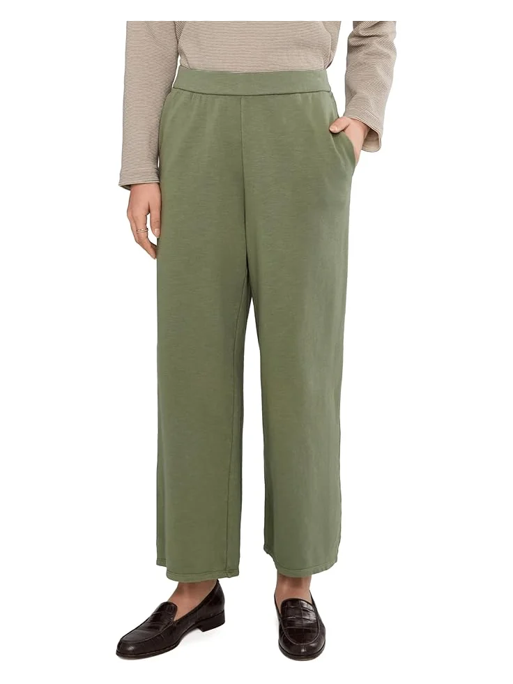 Женские брюки Eileen Fisher Garment Dyed Terry Wide Ankle — зеленый