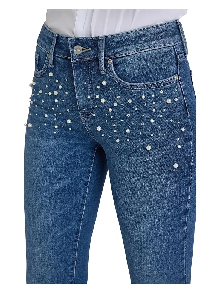 Женские джинсы NYDJ Marilyn Straight Faux Pearl в цвете Lake Notre-Dame — 3