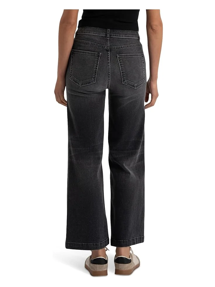 Женские джинсы KUT from the Kloth Meg High-Rise Fab Ab Wide Leg Slanted Front Pockets, Enjoy — 2