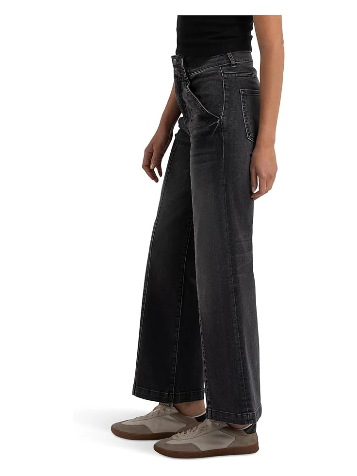 Женские джинсы KUT from the Kloth Meg High-Rise Fab Ab Wide Leg Slanted Front Pockets, Enjoy — 3