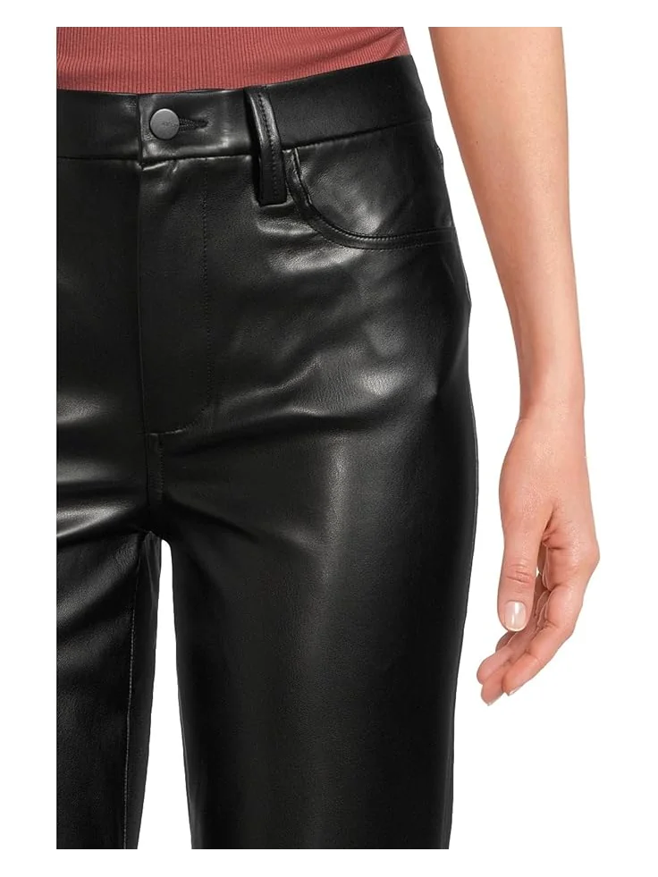 Женские джинсы Joe's Jeans The Lyra Slim Ankle Vegan Leather в черном цвете — 4