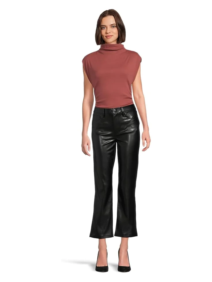 Женские джинсы Joe's Jeans The Lyra Slim Ankle Vegan Leather в черном цвете — 5