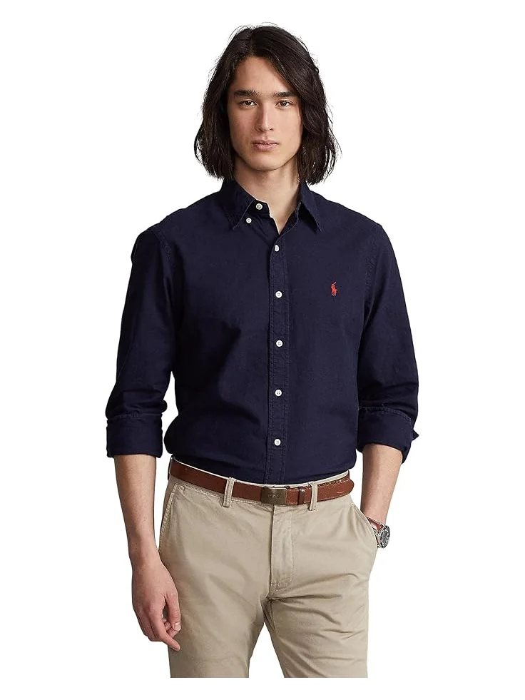 Мужская классическая рубашка Oxford Polo Ralph Lauren Classic Fit Garment Dyed — 1