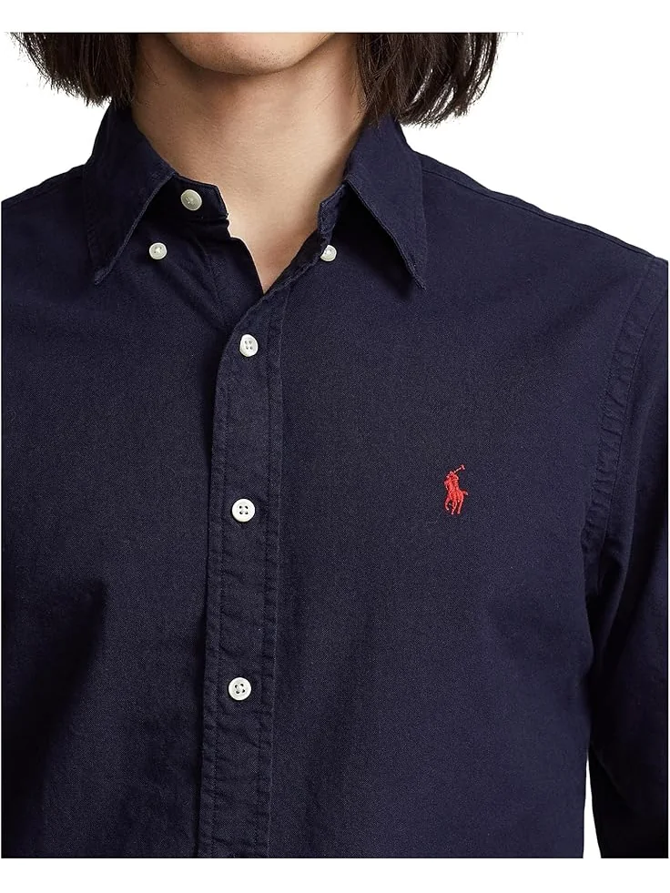 Мужская классическая рубашка Oxford Polo Ralph Lauren Classic Fit Garment Dyed — 3