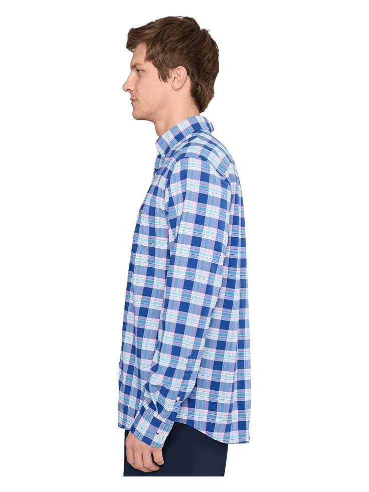 Мужская рубашка Vineyard Vines Coconut Key Plaid Featherweight Performance, Royal Ocean — 3