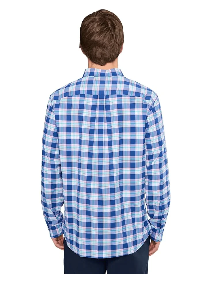 Мужская рубашка Vineyard Vines Coconut Key Plaid Featherweight Performance, Royal Ocean — 4