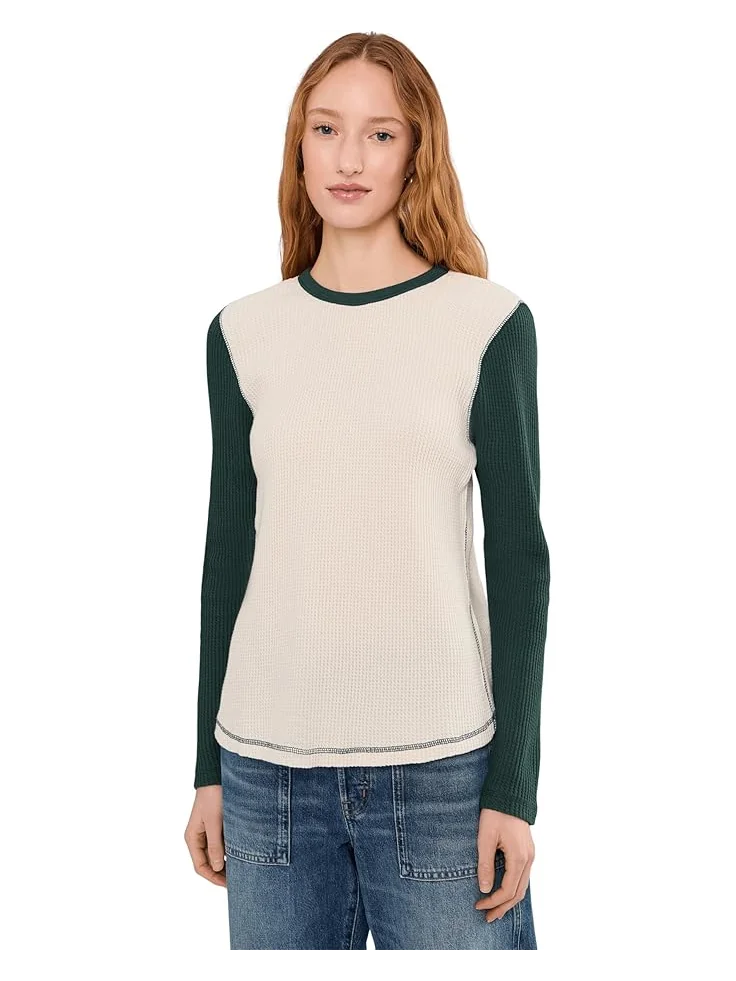 Женская футболка Faherty Apres Waffle Layering, Seamoss Varsity — 1