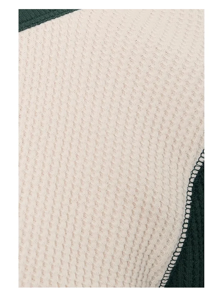Женская футболка Faherty Apres Waffle Layering, Seamoss Varsity — 5