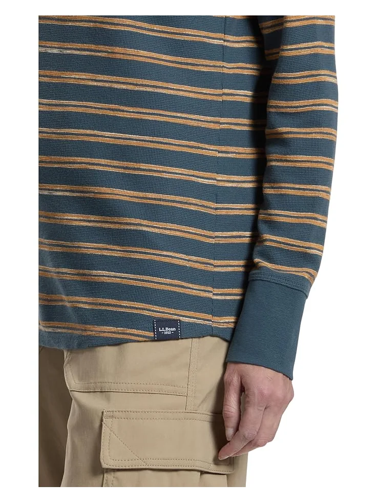 Женская футболка L.L.Bean Unshrinkable Mini-Waffle Tee Long Sleeve Crew Neck Stripe — 4