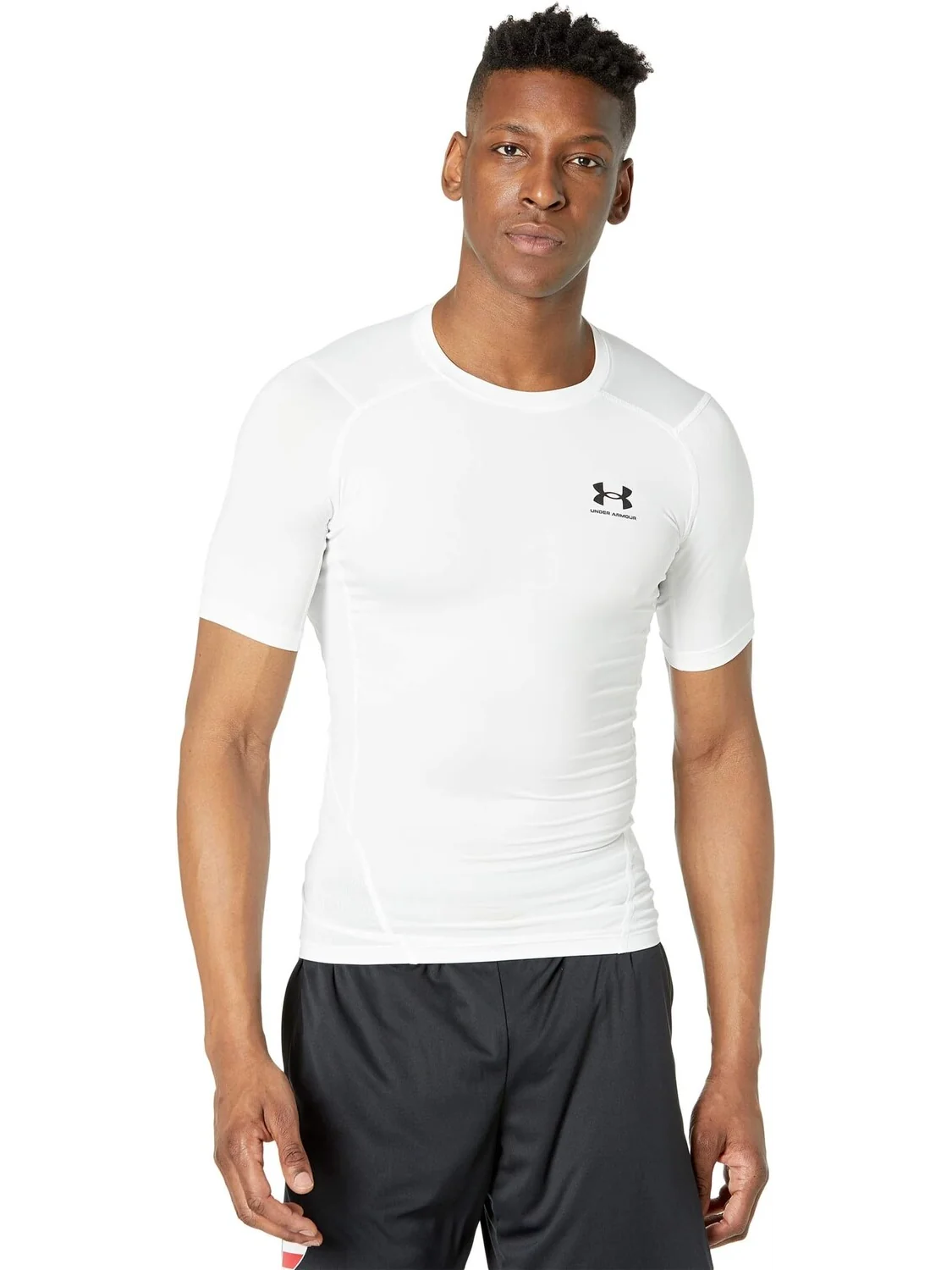 Компрессионный рукав Heatgear Armor с коротким рукавом Under Armour — изображение 1 из 4, белый/черный