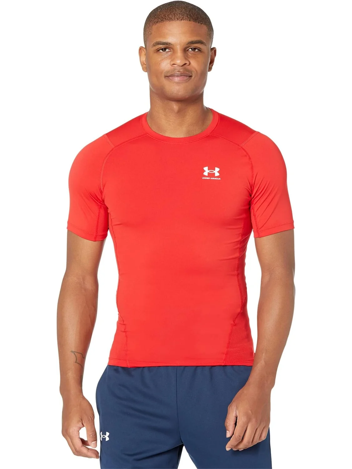 Компрессионный рукав Heatgear Armor с коротким рукавом Under Armour — изображение 1 из 4, красный/белый