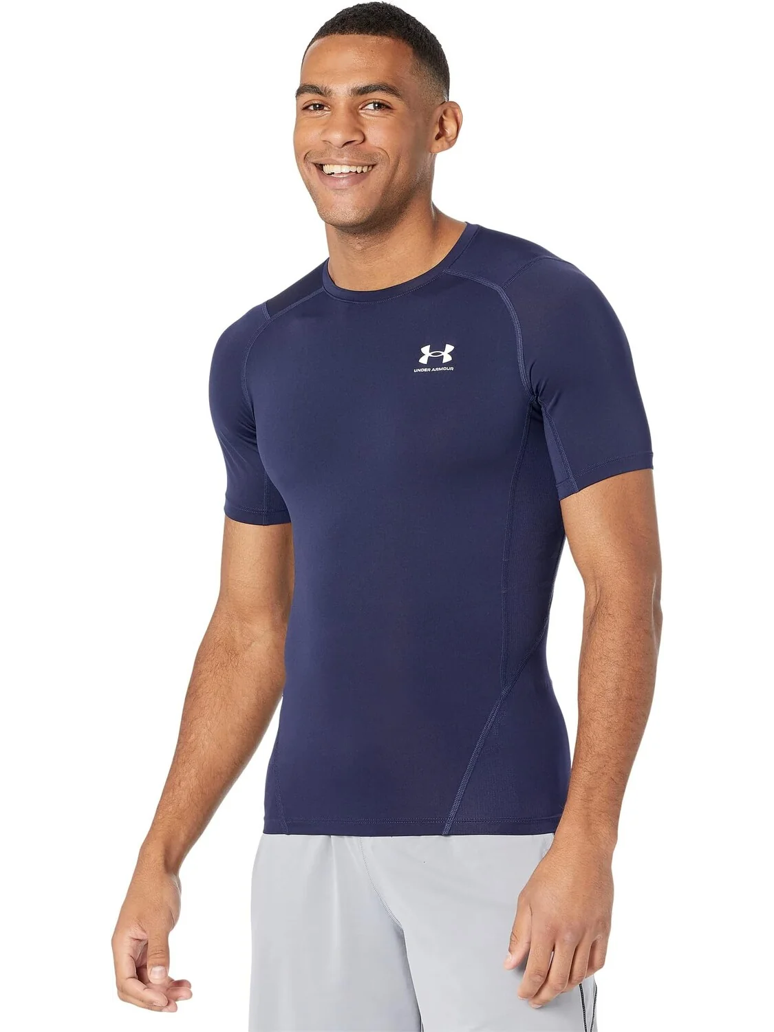 Компрессионный рукав Heatgear Armor с коротким рукавом Under Armour — изображение 1 из 4, темно-синий/белый