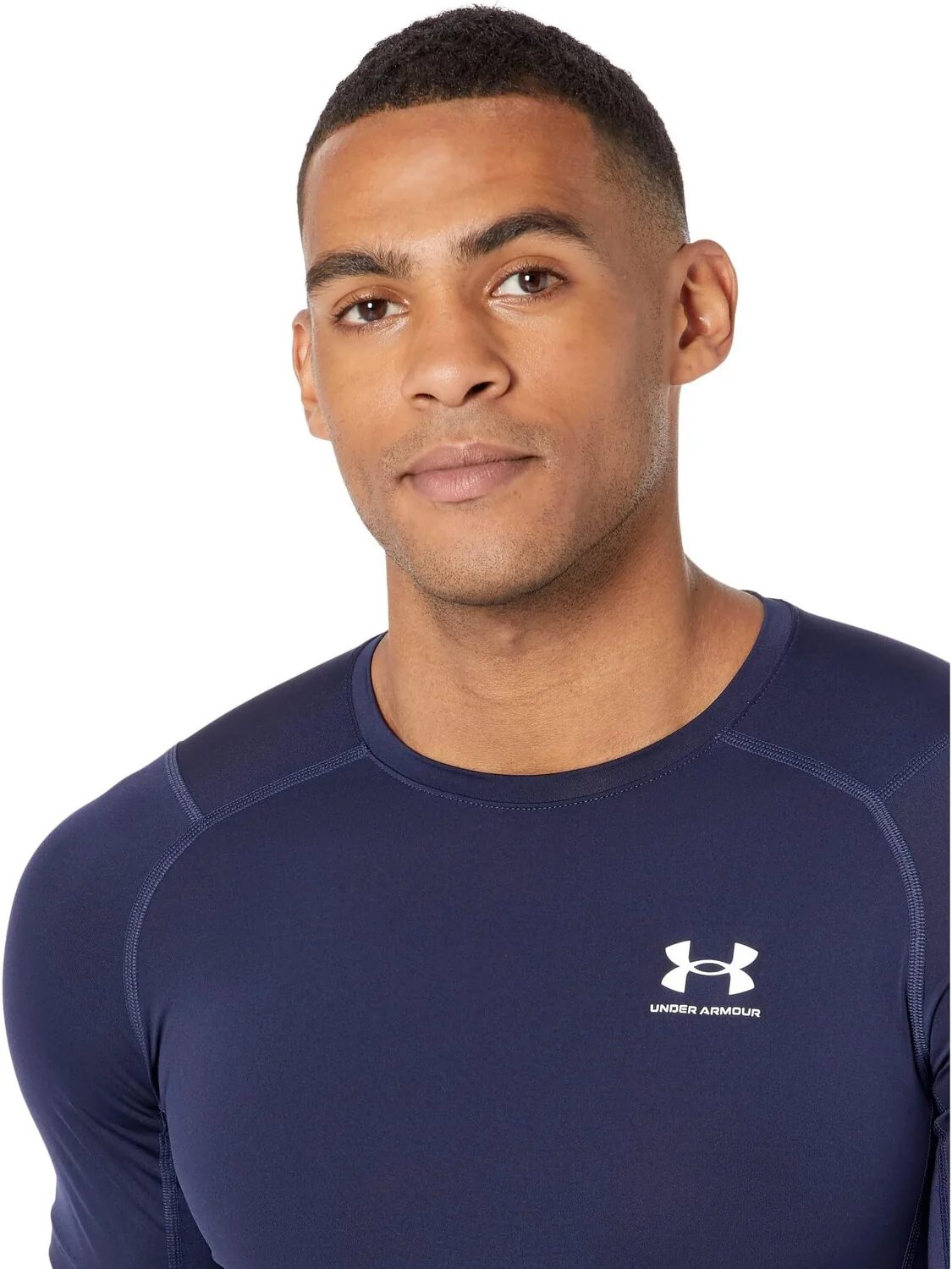 Компрессионный рукав Heatgear Armor с коротким рукавом Under Armour — изображение 3 из 4, темно-синий/белый