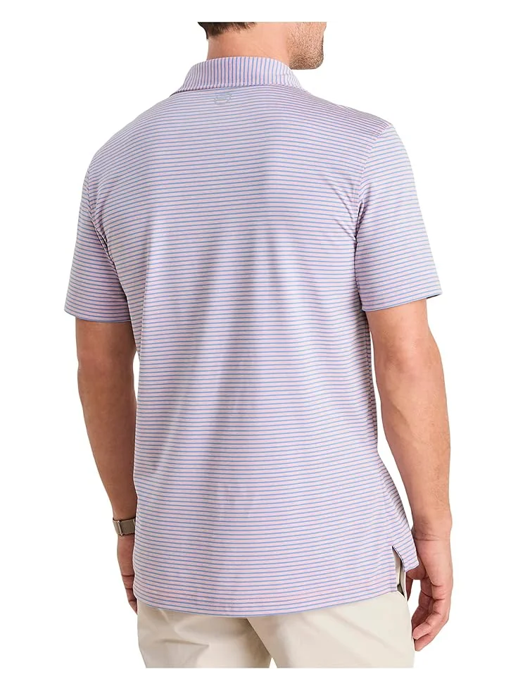 Мужская поло Vineyard Vines Bradley Stripe Sankaty, Hibiscus Tejeda — 2
