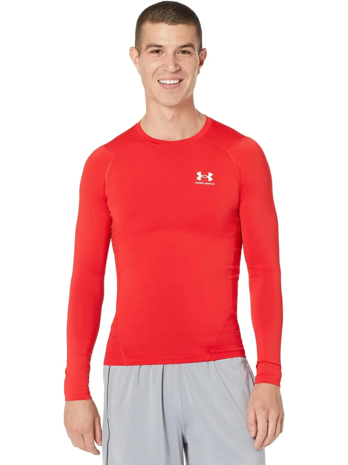 Компрессионный длинный рукав Heatgear Armor Under Armour — изображение 1 из 4, красный/белый