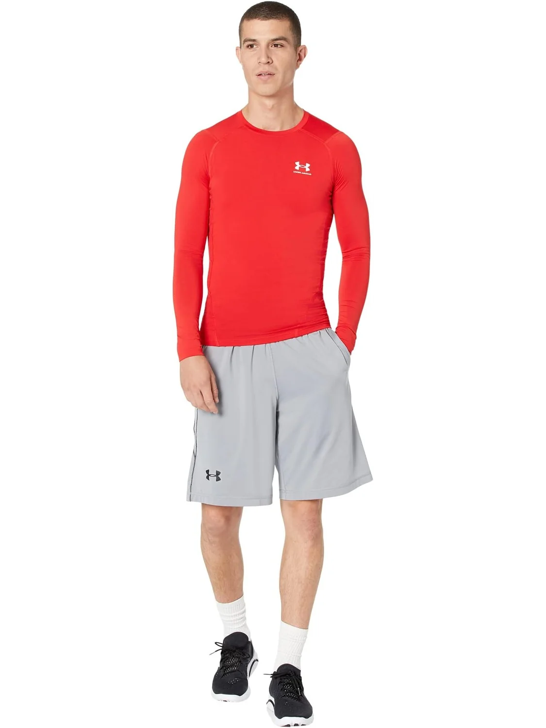 Компрессионный длинный рукав Heatgear Armor Under Armour — изображение 4 из 4, красный/белый