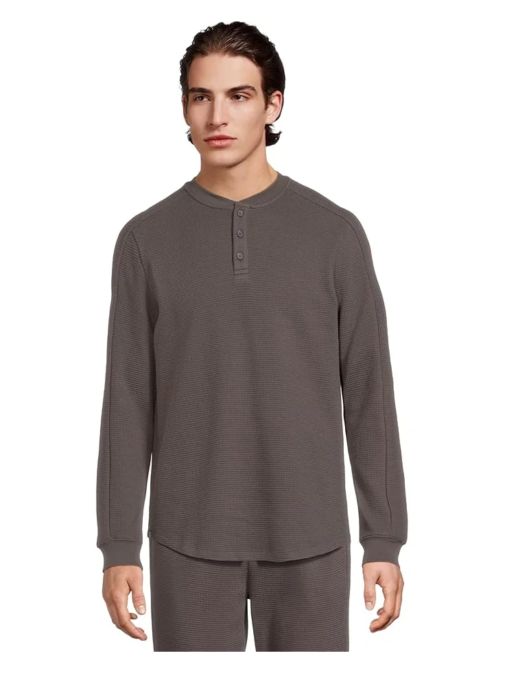 Мужская футболка-поло Barefoot Dreams Waffle Thermal Henley — 1