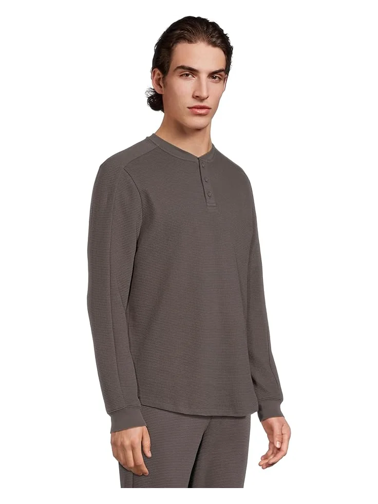 Мужская футболка-поло Barefoot Dreams Waffle Thermal Henley — 2